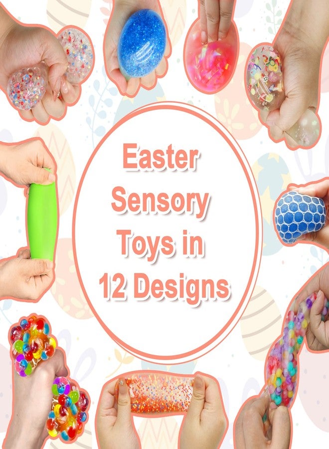 AMENON 12 Pack 3.5" Prefilled Easter Eggs with Squishy Toys,12 Styles Stress Balls for Kids Boys Girls,Stress Relief Squeeze Fidget Toys for Easter Basket Essential Stuffers,Hunt Party Favors Gifts - Image 3